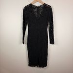 Bardot  Dress Women 6 Black Floral Crochet Lace Zip Back V-Neck Long Sleeve Party Photo 1