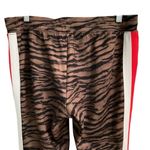 Pam & Gela Women's M H19 tiger cigarette track pant brown striped print joggers Photo 7