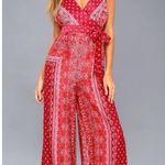 Free People (NWT) Cabbage Rose Satin Wide Leg Sleeveless Jumpsuit Size 8 Photo 0