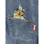 Disney Mickey Unlimited Denim Bib Overalls Dress Large Mickey Mouse Pluto #EF6-1 Photo 3