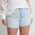 Torrid Button Fly Mom Jean Premium Classic Denim Mid-Rise Shorts Light Wash 24 Photo 1