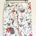 ERDEM Millicent White Multi Floral Crop Jeans Pants 8 Photo 5