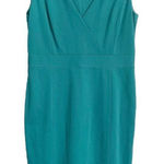 Classiques Entier  Turquoise V-Neck Sheath Dress Size 14 Photo 0