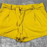 Loft  Belted Shorts High Waist‎ Casual Everyday Yellow Size L Photo 0