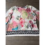 Investments  Women's floral, birds, and musical notes art top size XL Photo 1