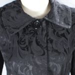 Vintage 1990s Y2K Filigree Tapestry Like Black Blazer Jacket 8P Photo 3
