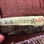 Chelsea and Violet  burgandy/white bell bottom tie waist lounge pants Photo 5