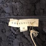 Lovestitch  NWT Romantic Love Letter Dark Gray Feminine Lace Mini Dress Medium Photo 9