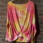 White Birch Tie-Dye Women's Top - Pink and Yellow Photo 0