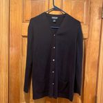 Lands' End Lands’End women’s navy blue button down cardigan sweater size medium (10/12). Photo 0