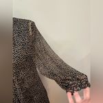 ZARA Polka Dot Sheer Long Sleeved Dress Black with tan dots sz S Photo 3
