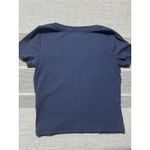 Hollister Women Navy Blue Ribbed V Neck Short Sleeve T Shirt Size Medium Photo 5