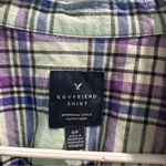 American Eagle Boyfriend Plaid Button-Up Shirt – Soft Casual Flannel, Size S Photo 3