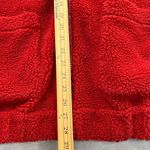 American Eagle Womens Large Fleece Teddy Jacket Red Full-Zip Pouch Pockets Cozy Photo 5