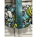 Vera Bradley  Floral Crossbody Quilted‎ Long Adj. Strap Pockets Logo Teal/White Photo 2