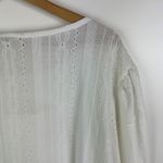 Cato  Eyelet Blouse Size 26/28W White‎ Cutout Boho Cottagecore Peasant Neutral Photo 2
