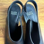 Eileen Fisher  Leather Slingback Sandals‎ Size 8 Open Toe Italian Black Slip On Photo 4