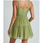 Showpo Alva Sleeveless Ruched Bust Tiered Dress in Sage Size 6 NWT Green Photo 1