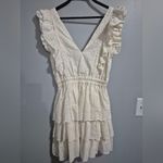 Love The Label Shopbop boho coquette girly fairy Cream Eyelet Ruffle Dress Small White Photo 2
