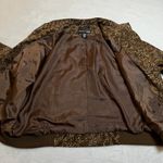 Norton Mcnaughton Women's Animal Print Stretch Bomber Jacket Size 14P Casual Photo 5