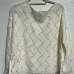 Sugar Lips  White Cropped Natasha Zig Zag Knit Sweater Sz M Photo 6