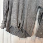 New York Laundry Gray Ribbed Tie Front Long Sleeve Pearl Detail Size‎ Small Photo 2