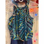 Bisou Bisou  Women's Tropical Leaf Print Halter Dress Size 3 Multicolor Photo 1