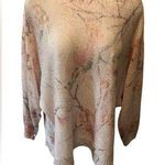 Sioni Boatneck Floral Sweater Sz. XL Pink Dolman Sleeve Summer Chic Knit Photo 0