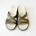 Crocs Taupe Wedge Sandal Women’s Size 10 Spring Summer Shoes Vacay Beach Cruise Photo 8