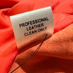 VAKKO New York Orange Suede Leather Asymmetrical‎ Drape Front Jacket Size Large Photo 9