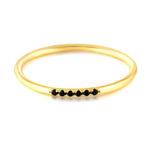 Boutique NEW‎ Dainty 14k Gold Plated Silvet Black Melee Ring Size 5.5 Photo 5