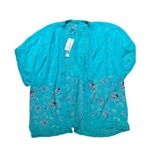 Johnny Was NEW  Small Turquoise Floral Embroidered Elijah Kimono Photo 0