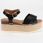Black Espadrille Wedges Sandal Size 6.5 Photo 1