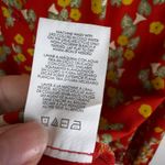 CAbi  Red Floral Button Down Shirt Small Lightweight Office Modest Career Layers Photo 5