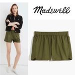 Madewell Pull-On Shorts in Khaki Olive Green Size XSmall Cotton Blend Pockets Photo 1