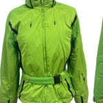 EandO E+O RECCO Neon Green Belted Winter Ski Coat Technical Outerwear Alpine 8 Photo 0