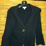 SO  XLJ Black One Big Button Design Sweater Photo 3
