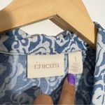  Blue Medallion-Print Utility Jacket Size Medium‎ Chico's Size Medium Photo 5