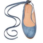 Madewell ‘April’ Blue Suede Ankle-Wrap Flats Photo 1