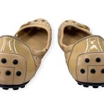 Tod's TOD"S | 6.5 | Nude Beige Ballet Flat Driving Loafer Shoe Cutouts Buckle Nubs Photo 3