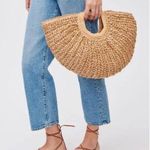 Ramla Raffia Bag Half Moon Woven Clutch Tan Beachy Boho Selling Sunset Straw NWT Photo 0