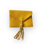 Street Level new ༄ Leather Tassel Envelope Clutch Handbag Bag ༄ Goldenrod Yellow Photo 11