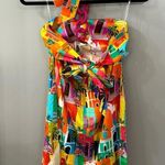NWT Alden Adair Shoshana Dress Casablanca Print Halter Fringe Size Large Orange Photo 6