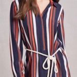 Tularosa  STRIPED LONG SLEEVE JAMES ROPE TASSEL BELT TUNIC SHIRT DRESS Photo 0