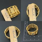 Trifari Vintage  Jon Bailey Sculptured Goldtone Wide Cuff Wind Up Watch Bracelet Photo 11