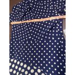 Maggy London Navy White Polka Dot Midi Dress Size 16 NWT High Neck Long Sleeve Blue Photo 5