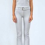 ZARA NWT Light gray belted interlock stretchy flare pants, thick material Photo 1