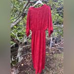 Khush Clothing Red Kaftan Midi Dress Resort Beach Bohemian Holiday Christmas Size L Photo 2
