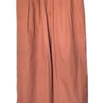 TINY Wide Leg Pants Womens Size S Neutral High Waist Pleated Cuffed Retro Orange Photo 0