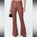 Edikted  Luna Faux Leather Flare Jeans Photo 2